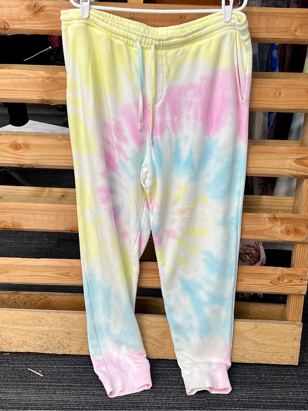 Tie-Dye Pastel Joggers - Yellow, Pink & Blue